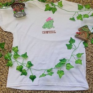 Frog in Cowboy Hat Cowgirl Funny Graphic T Shirt
